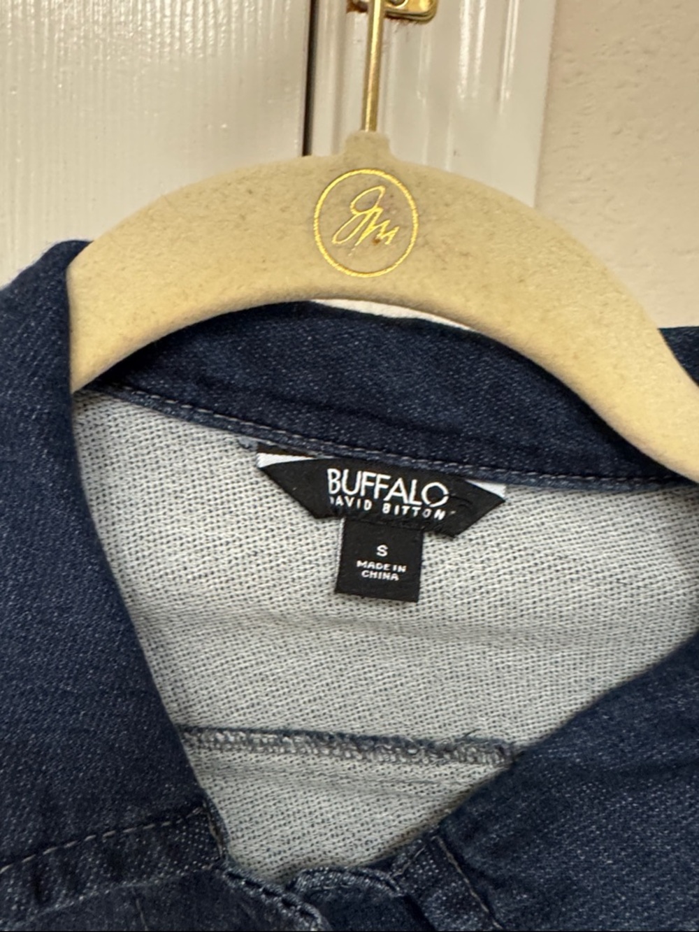 Buffalo David Bitton Dark Blue Denim Jacket with Embroidered Patches - Picture 2 of 3